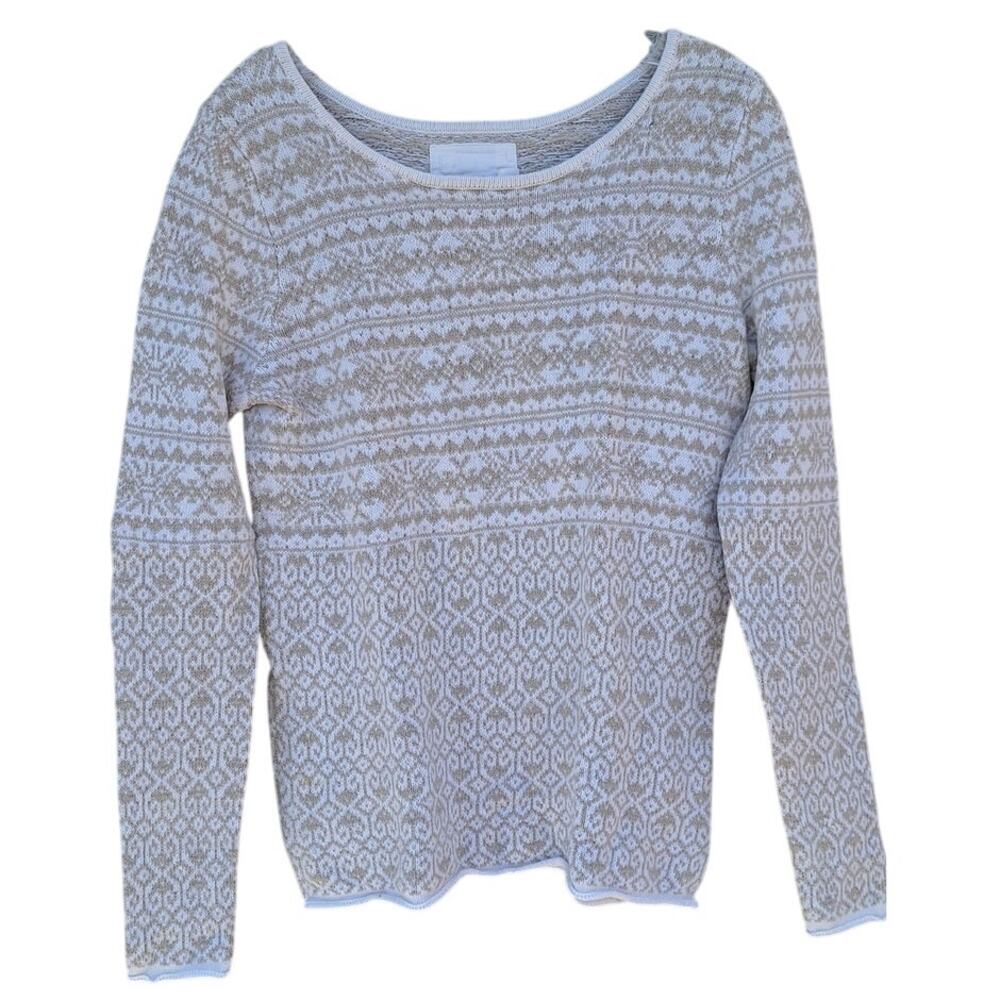 L.O.G.G. H&M Women's Cotton Viscose Angora Sweater Beige-Tan White Size S